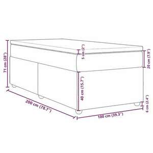 vidaXL fekete szövet rugós ágy matraccal 100 x 200 cm kép