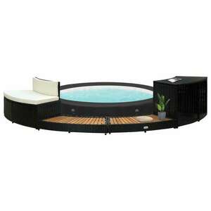 vidaXL fekete polyrattan jakuzzi-keret kép