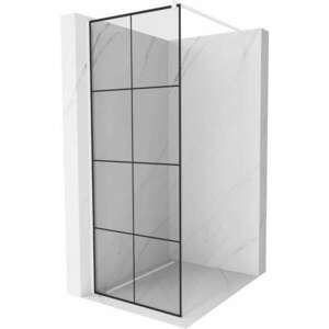 Mexen Kioto Walk-In Zuhanyfal 90 x 200 cm, átlátszó üveg/ fekete 8 mm, fehér - 800-090-101-20-7 Walk-In Zuhanyfal kép