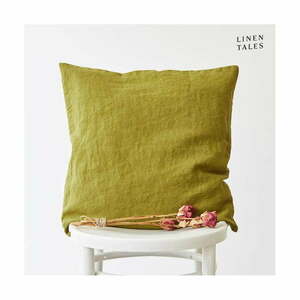 Len párnahuzat 45x45 cm Moss Green – Linen Tales kép