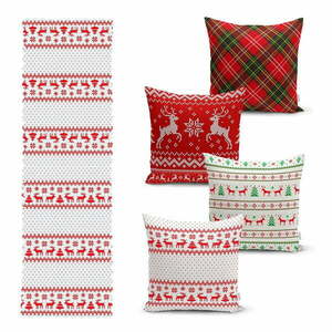 Nordic Knit 4 db karácsonyi párnahuzat és asztali futó szett - Minimalist Cushion Covers kép