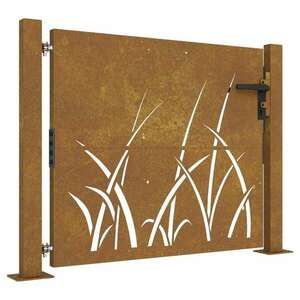 Fűmintás corten acél kerti kapu 105 x 105 cm kép