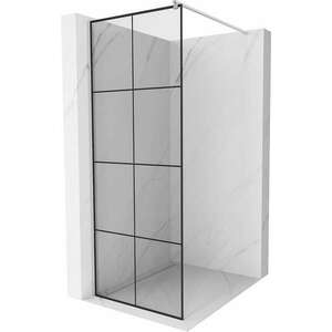 Mexen Kioto Walk-In Zuhanyfal 70 x 200 cm, átlátszó üveg/ fekete 8 mm, króm - 800-070-101-01-7 Walk-In Zuhanyfal kép