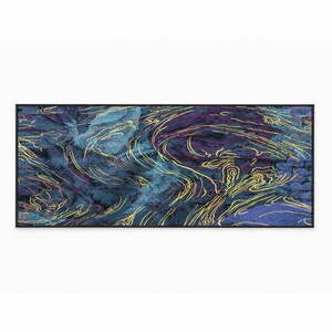 Sötétkék mosható szőnyeg 80x150 cm Swirls – Oyo Concept kép