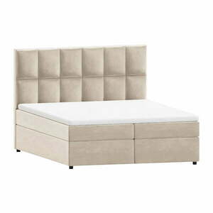 Bézs ágyneműtartós boxspring ágy 180x200 cm Flip – Ropez kép