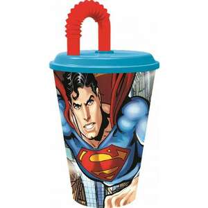 Superman Savior szívószálas pohár, műanyag 430 ml kép