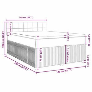 vidaXL sötétzöld bársony rugós ágy matraccal 140x190 cm kép