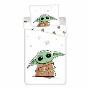 Egyszemélyes pamut gyerek ágyneműhuzat 140x200 cm Star Wars Baby Yoda – Jerry Fabrics kép