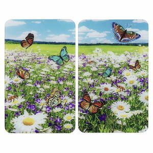 Edzett üveg tűzhely fedőlap szett 2 db-os 52x30 cm Summer Meadow – Maximex kép