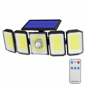 5 paneles forgatható 300 LED-es szolár lámpa kép