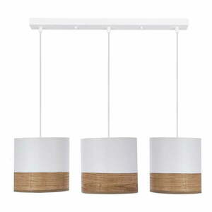 Fehér függőlámpa textil-furnér búrával ø 15 cm Bianco – Candellux Lighting kép