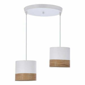 Fehér függőlámpa textil-furnér búrával ø 15 cm Bianco – Candellux Lighting kép