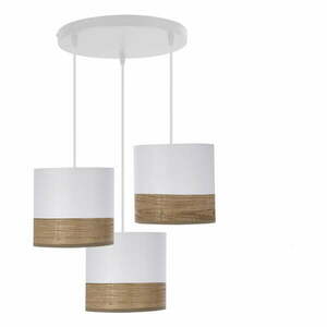 Fehér függőlámpa textil-furnér búrával ø 15 cm Bianco – Candellux Lighting kép