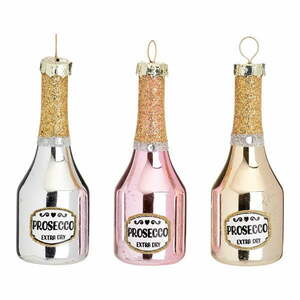 Üveg karácsonyfadísz készlet 3 db-os Prosecco – Sass & Belle kép