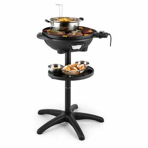 Klarstein Grillpot, 1600 W, 40 cm, elektromos grillsütő, álló grillsütő, asztali grillsütő, öntöttvas kép