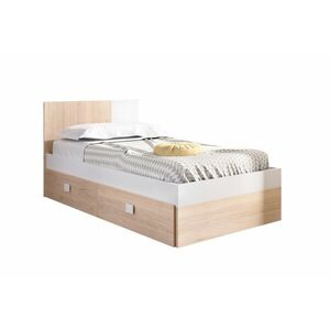 CAMA Gyerekágy tárolóval + ágyrács, 90x190, natúr/fehér kép