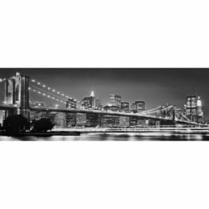 Brooklyn hídat ábrázoló tapéta, 400x140 cm, fekete-fehér - BROOKLIN - Butopêa kép