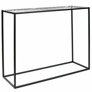 Konzol, mintás, fém, fekete, 100 cm - CUBIQUE - Butopêa kép