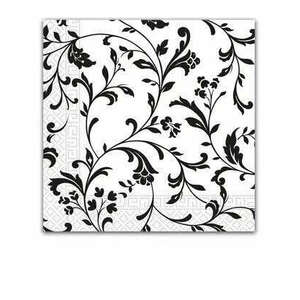 Fekete mintás Arabesque Black szalvéta 20 db-os 33x33 cm FSC kép