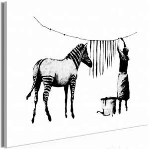 Banksy: Mosó Zebra (1 rész) Széles 120x80 - vászonkép kép