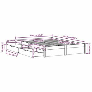 vidaXL tömör fenyőfa ágy matrac nélkül 160 x 200 cm kép