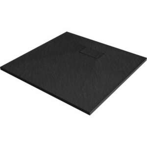 HD Marco Black 90x90 SMC kompozit magasított szögletes kőhatású zuhanytálca, 12 cm magas, szifon nélkül kép