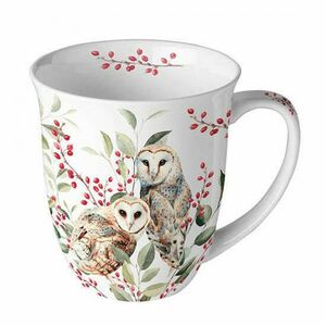 AMB.18418685 Barn owl couple white porcelánbögre 0, 4l kép