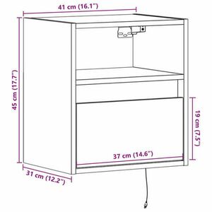 vidaXL 2 db fehér falra szerelhető TV-szekrény LED-del 41 x 31 x 45 cm kép