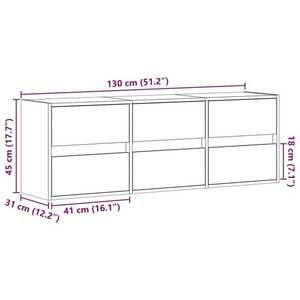 vidaXL szürke sonoma színű fali TV-szekrény LED-del 130x31x45 cm kép