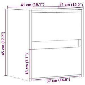 vidaXL 2 db barna tölgyszínű fali TV-szekrény LED-del 41 x 31 x 45 cm kép