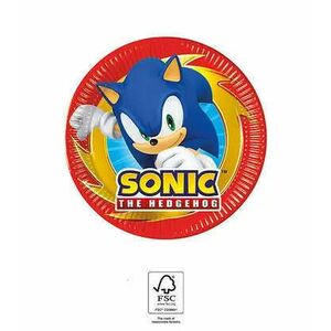 Sonic a sündisznó Sega papírtányér 8 db-os 20 cm FSC kép