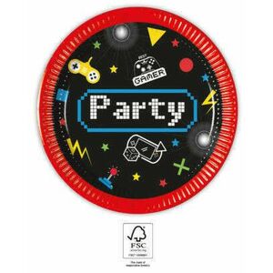 Gaming Party papírtányér 8 db-os 20 cm FSC kép