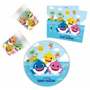 Baby Shark Fun in the Sun party szett 36 db-os 23 cm-es tányérral kép