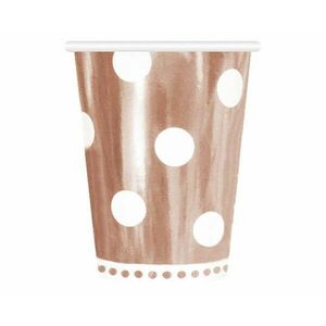 Rose Gold B&C Polka Dots papír pohár 6 db-os 266 ml kép