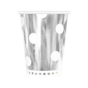 Ezüst B&C Polka Dots Silver papír pohár 6 db-os 266 ml kép