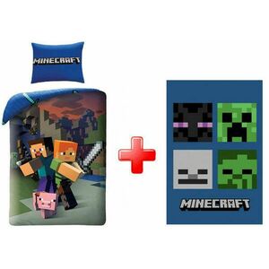 Minecraft Steve and Alex ágyneműhuzat és polár takaró szett kép