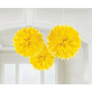 Sárga Sunshine Yellow függő pom pom dekoráció 3 db-os kép