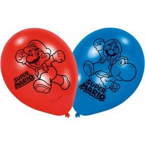 Super Mario Mushroom léggömb, lufi 6 db-os 9 inch (22, 8 cm) kép