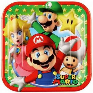 Super Mario Mushroom World papírtányér 8 db-os 18 cm kép