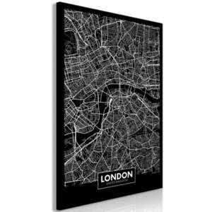 London sötét térképe (1 rész) függőleges 40x60 - vászonkép kép