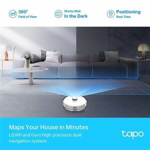 TP-LINK Robot Porszívó és Felmosó + Okos Automata Ürítős Dokkoló LiDAR Navigációval, TAPO RV30 PLUS kép