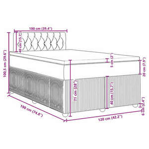 vidaXL krémszínű szövet rugós ágy matraccal 120 x 190 cm kép
