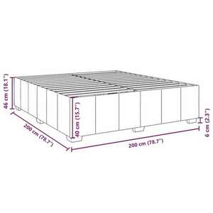 vidaXL kék szövet ágykeret matrac nélkül 200 x 200 cm kép