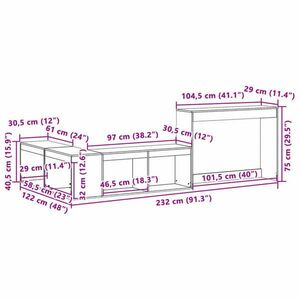 vidaXL fehér tömör fenyőfa éjjeliszekrény íróasztallal 232x122x75 cm kép