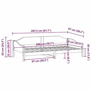 vidaXL viaszbarna tömör fenyőfa ágy matrac nélkül 90 x 200 cm kép