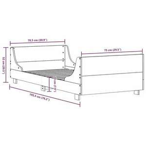 vidaXL fehér tömör fenyőfa ágy matrac nélkül 75 x 190 cm kép