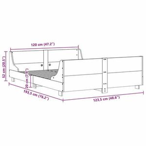 vidaXL viaszbarna tömör fenyőfa ágy matrac nélkül 120 x 190 cm kép