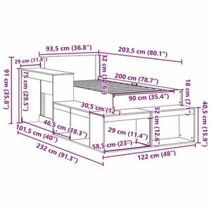 vidaXL tömör fenyőfa ágy matrac nélkül 90 x 200 cm kép