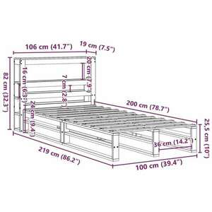 vidaXL fehér tömör fenyőfa ágy matrac nélkül 100 x 200 cm kép