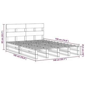 vidaXL fehér tömör fenyőfa ágy matrac nélkül 140x190 cm kép